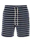 Polo Ralph Lauren Cotton Club Bar Stripe Textured Pull On Short In Blue