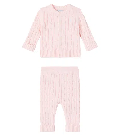 Polo Ralph Lauren Knitted Cotton Cardigan And Pants Set