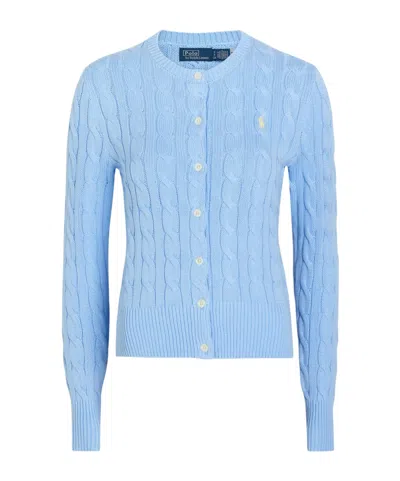 Polo Ralph Lauren Knitted Cotton Cardigan In Blue