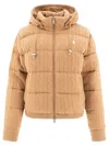 Polo Ralph Lauren Cable-knit Wool And Cashmere Down Jacket In Cammello