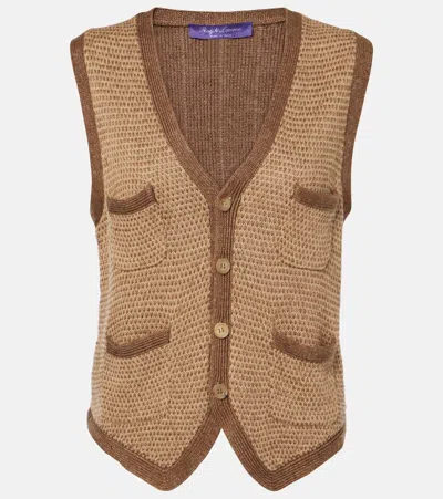 Polo Ralph Lauren Knitted Linen And Silk Vest In Neutrals