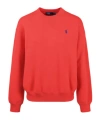 Polo Ralph Lauren Crew Neck Long Sleeve Sweatshirt With Ribbed Cuffs In Red