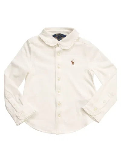 Polo Ralph Lauren Kids' Knitted Oxford Shirt In White