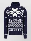 Polo Ralph Lauren Knitted Pattern Crewneck Sweater With Ribbed Finish In Blue