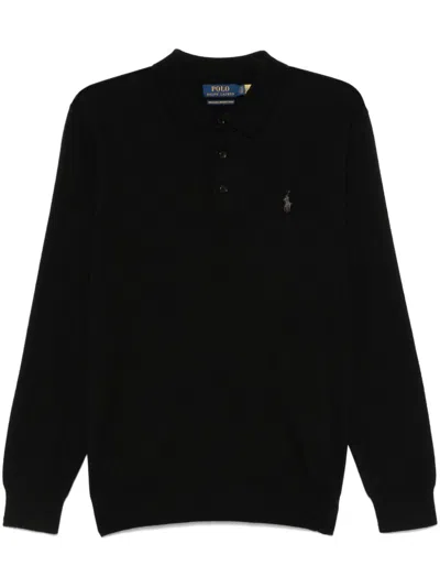 Polo Ralph Lauren Wool Long Sleeve Sweater In Black
