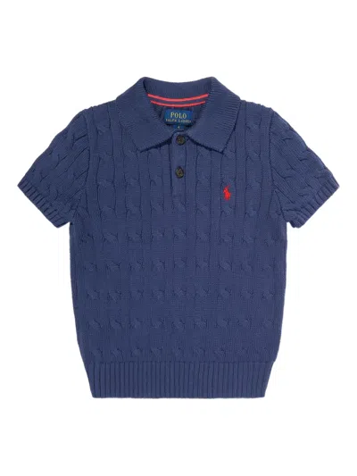 Polo Ralph Lauren Kids' Knitted Polo Shirt In Blue