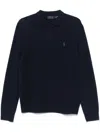 Polo Ralph Lauren Classic Polo Collar Long Sleeve Pullover In Blue
