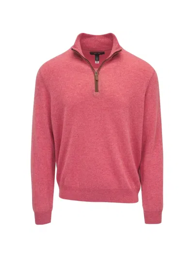 Polo Ralph Lauren Knitted Quarter-zip Sweater In Pink