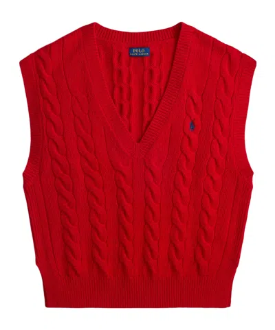 Polo Ralph Lauren Knitted Sweater Vest In Red