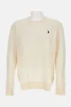 Polo Ralph Lauren Womens Cream Julianna Brand-embroidered Regular-fit Cotton-knit Jumper