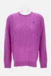 Polo Ralph Lauren Purple Cable-knit Sweater In Wool And Cashmere In Purple