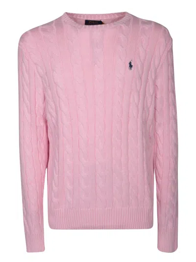 Polo Ralph Lauren Cable Knit Cotton Sweater In Pink