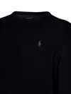 Polo Ralph Lauren Logo Embroidered Crewneck Jumper In Black