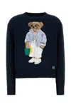 Polo Ralph Lauren Polo Bear Cotton Crewneck Jumper In Blue