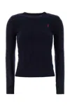 Polo Ralph Lauren Plaited Wool And Cashmere Crew-neck In Blue