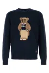 Polo Ralph Lauren Blue Sweater With Logo Embroidery On The Front And Logo Lettering On The Front In Cotton And Linen B In Blue