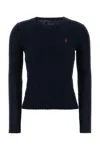 Polo Ralph Lauren Crew-neck Cable-knit Sweater With Logo Knitwear Blue In Blue