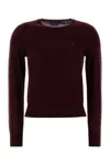 Polo Ralph Lauren Wool Crew-neck Sweater In Burgundy