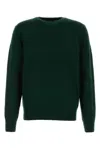 Polo Ralph Lauren Crew Neck Sweater With Ribbed Trims And Embroidered Logo In Green