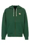 Polo Ralph Lauren Cotton Hoodie With Front Pockets And Ribbed Cuffs In Green