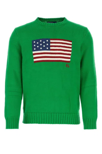 Polo Ralph Lauren Iconic Embroidery Sweater In Green