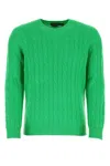 Polo Ralph Lauren Ralph Lauren Green Braided Cotton Sweater In Green