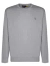 Polo Ralph Lauren Classic Logo Embroidered Rib Sweater In Grey