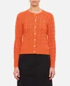 Polo Ralph Lauren Cable Knit Cardigan In Orange