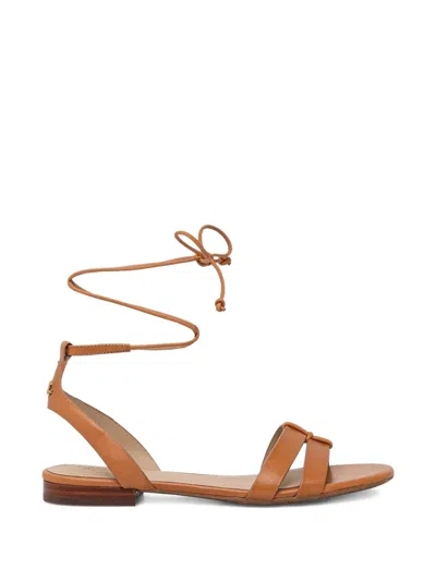 Polo Ralph Lauren Knot Strappy Flat Sandals In Brown