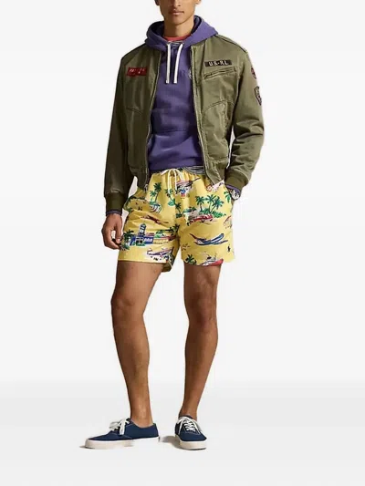 Polo Ralph Lauren Polo Bear Traveller Swim Shorts In Yellow