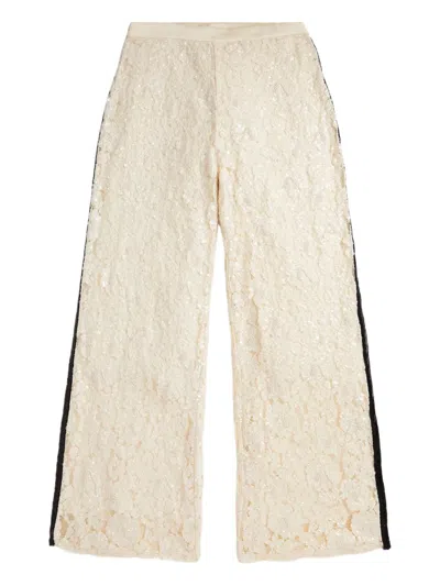 Polo Ralph Lauren Lace-sequin Trousers In Neutral