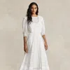 Polo Ralph Lauren Lace-trim Cotton Voile Dress In Natural