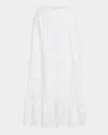 Polo Ralph Lauren Cotton Embroidered Midi Skirt In White