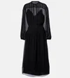 Polo Ralph Lauren Lace-trimmed Georgette Midi Dress In Black
