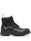 Polo Ralph Lauren Lace-up Leather Boots In Black