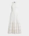 Polo Ralph Lauren Womens White Sleeveless Lace-trim Stretch-cotton Tank Dress In Multi