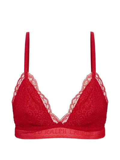 Polo Ralph Lauren Lace-trim Triangle Bra In Red