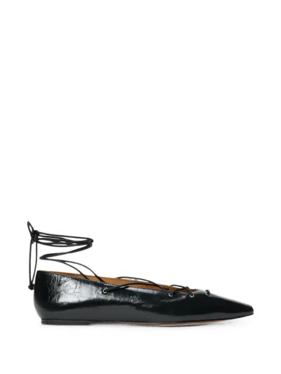 Polo Ralph Lauren Lace-up Pointed Ballet Flats In Animal Print