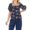 POLO RALPH LAUREN POLO RALPH LAUREN LADIES FLORAL PRINT LINEN PUFF SLEEVE BLOUSE