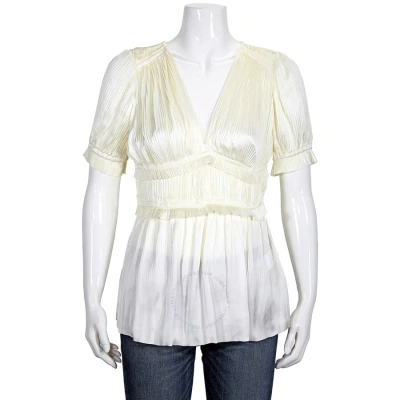 Polo Ralph Lauren Ladies Joclyn Pleat Satin Top In White