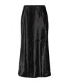 Polo Ralph Lauren Elastic Waistband Midi Length Skirt In Black