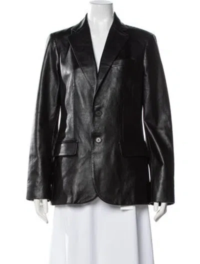 Pre-owned Polo Ralph Lauren Lamb Leather Blazer In Blue