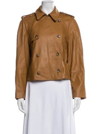 Pre-owned Polo Ralph Lauren Lamb Leather Jacket In Brown
