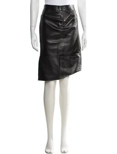Pre-owned Polo Ralph Lauren Lamb Leather Knee-length Skirt In Brown