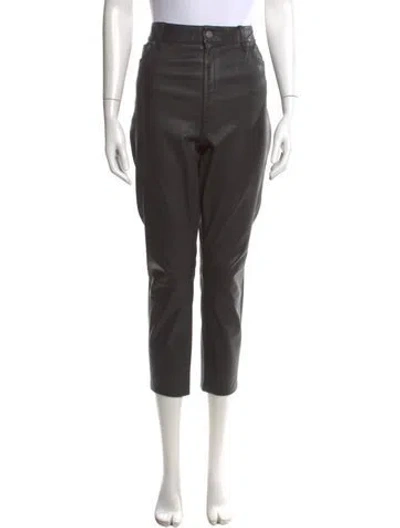 Pre-owned Polo Ralph Lauren Lamb Leather Straight Leg Pants In Brown