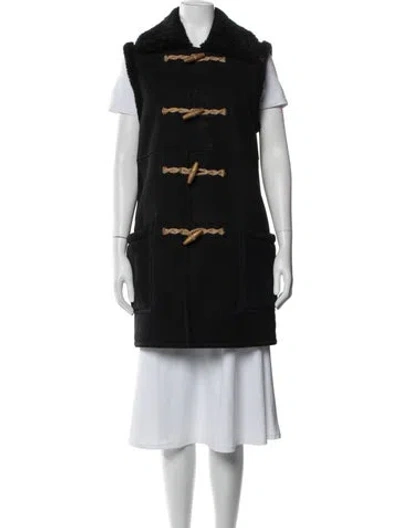 Pre-owned Polo Ralph Lauren Lamb Leather Vest In Black