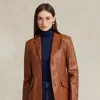 Polo Ralph Lauren Lambskin Hacking Blazer In Brown