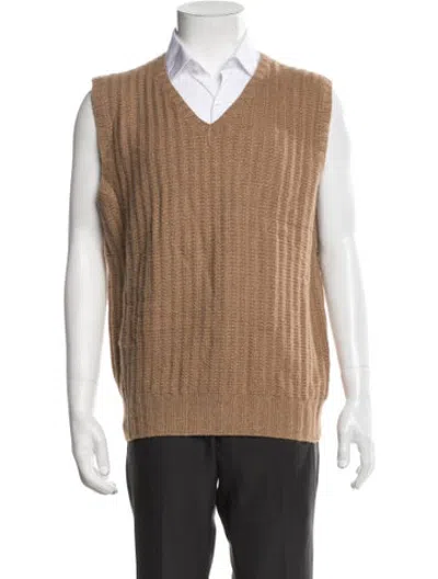 Pre-owned Polo Ralph Lauren Lambswool Vest In Brown
