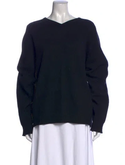 Pre-owned Polo Ralph Lauren Lambswool V-neck Polo In Black