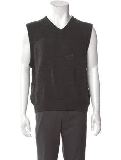 Pre-owned Polo Ralph Lauren Lambswool V-neck Sweater Vest In Gray